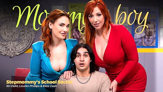 Училка и мачеха страстно трахают сына в школе